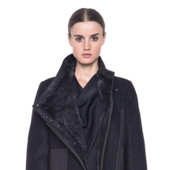 Helmut Lang Black Void Reversible Fur and Felt Jacket - Picture 2 of 10